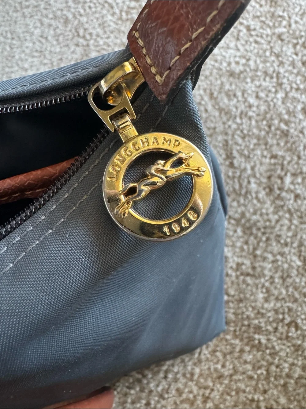 Longchamp Tote with Brown Leather Trim and Strap *REPOSHING* - Picture 6 of 8